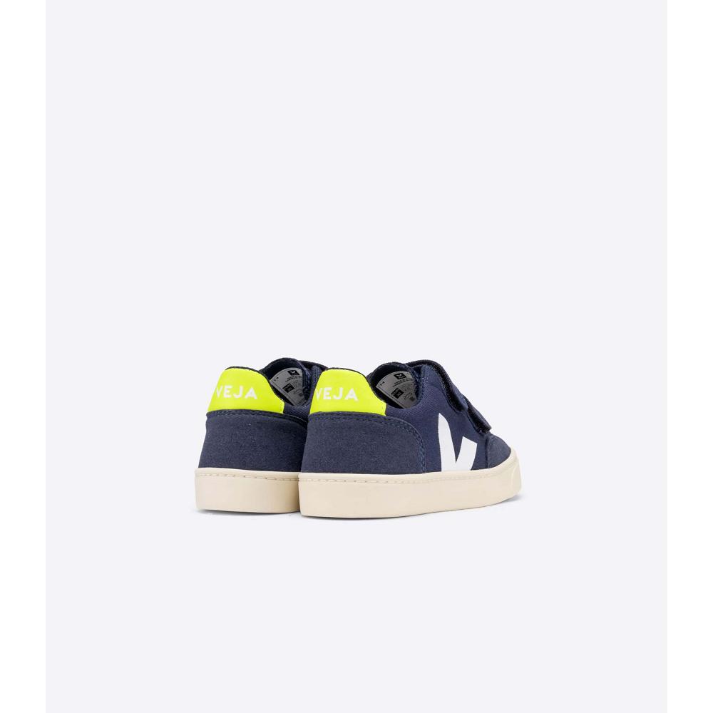 Veja V-12 CANVAS Kids' Shoes Blue | NZ 805FDN